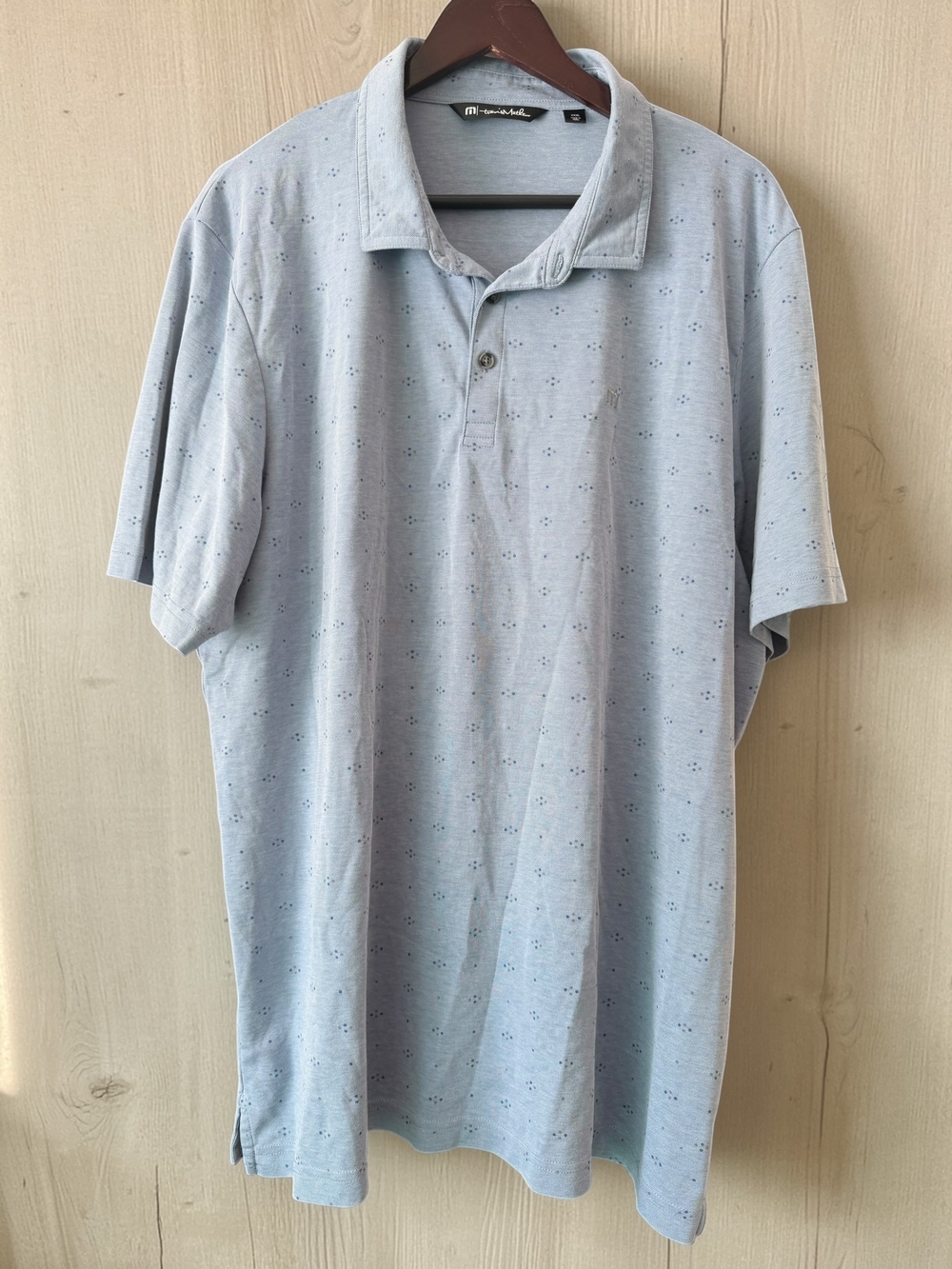 TravisMathew Polo Shirt Mens XXXL Blue Pima Cotton Blend Golf Casual